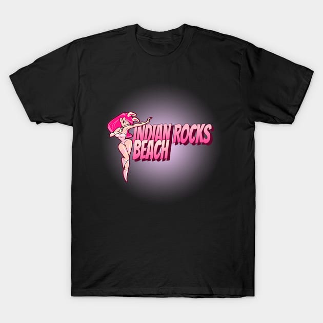 Indian Rock Beach Sunshine in a Beach with a Pink Sexy Cartoon Girl Bunny Island and River T-shirt T-Shirt by AbsurdStore